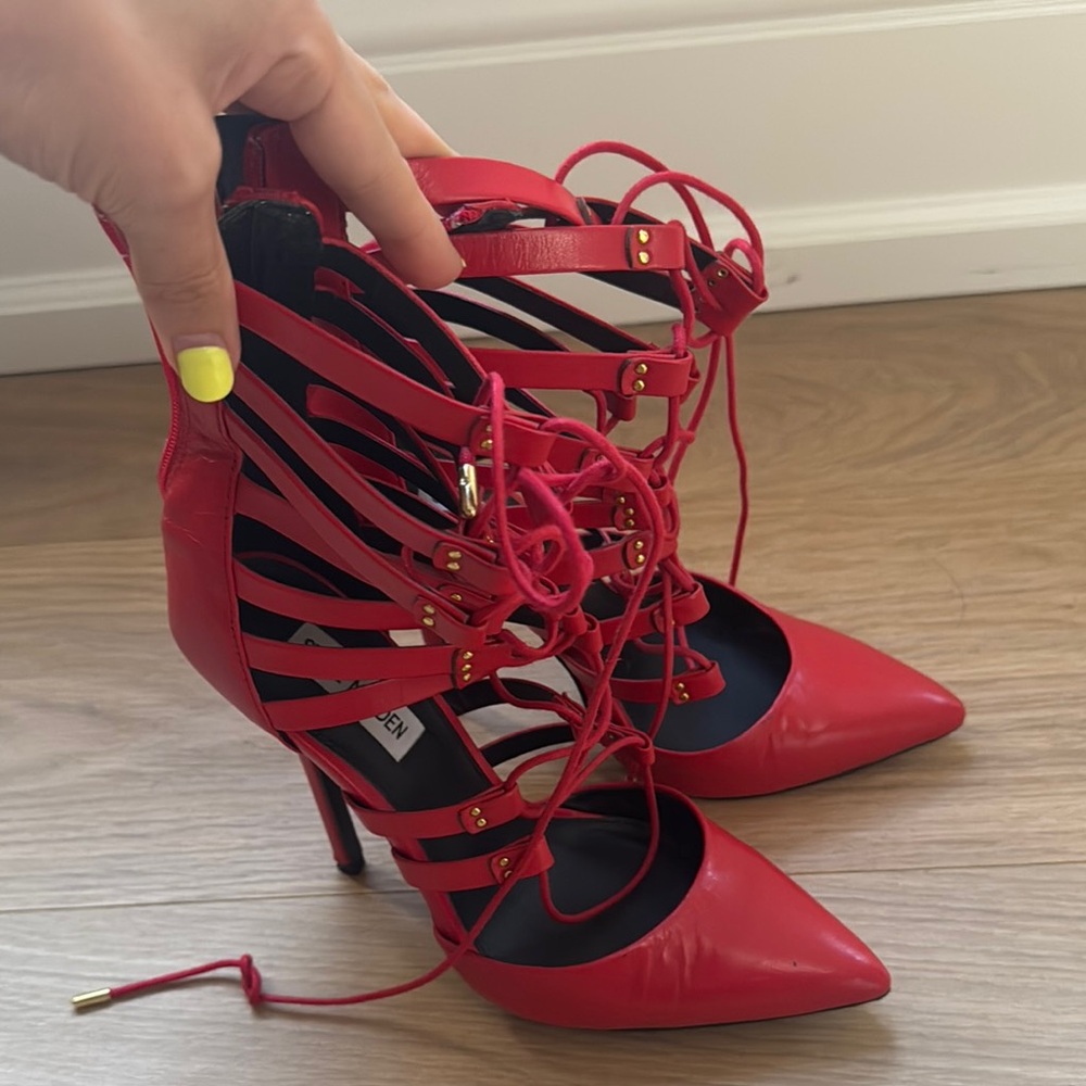 Steve Madden Red Strappy Heels